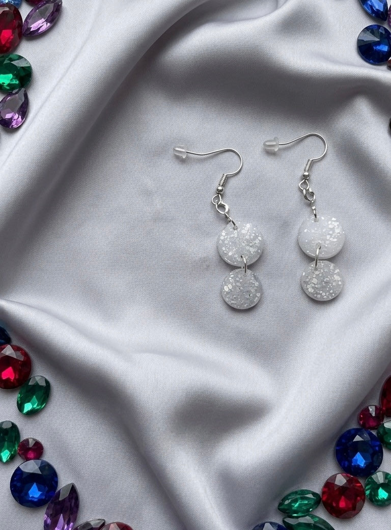 Double circle dangle earrings