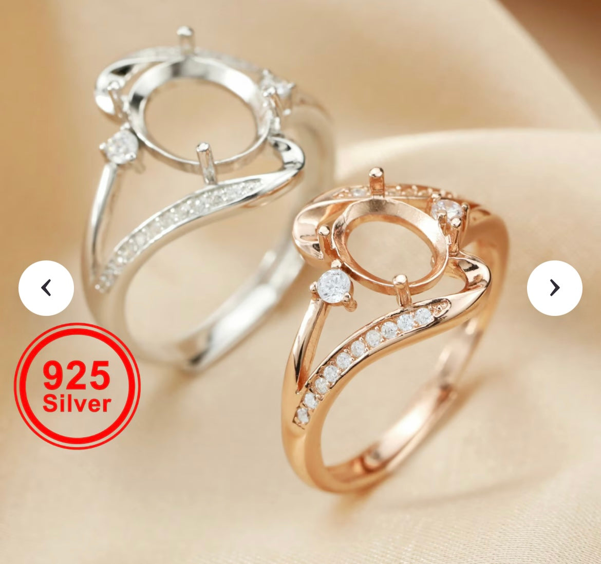 Diamond oval ring